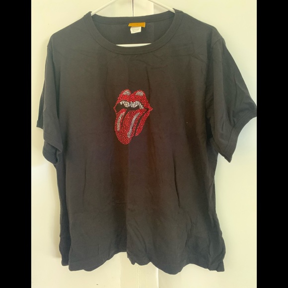 Embellished Rolling Stones emblem tshirt - Picture 1 of 5